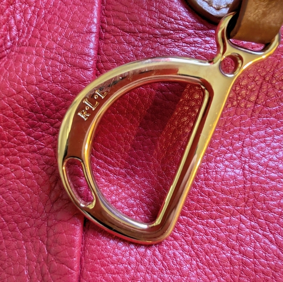 Lauren Ralph Lauren Red Leather Classic Premium Bag - Picture 11 of 11
